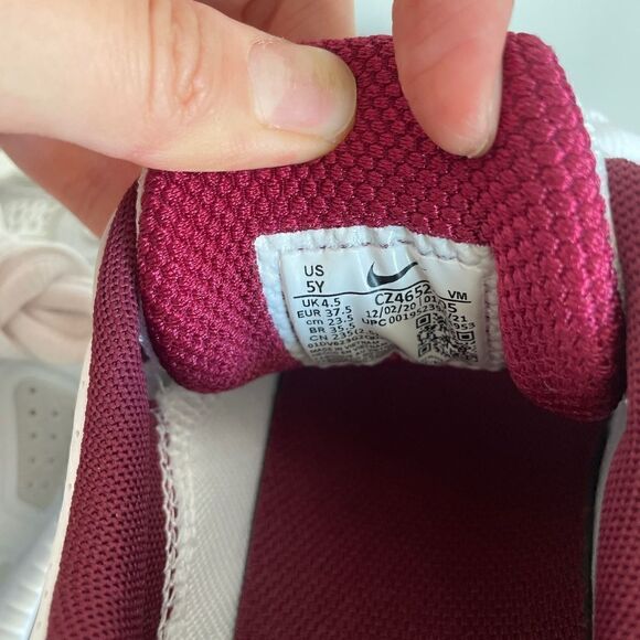 Nike Air Max Genome(GS) White Dark Beetroot Women 6.5/Big Kid 5Y(CZ4652-105) - Picture 9 of 11